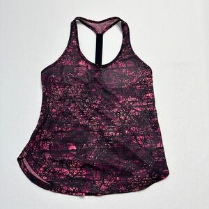 Old Navy Women's Active Go-Dry Workout Tank Top Pink Multicolor Semi-Fitted Size